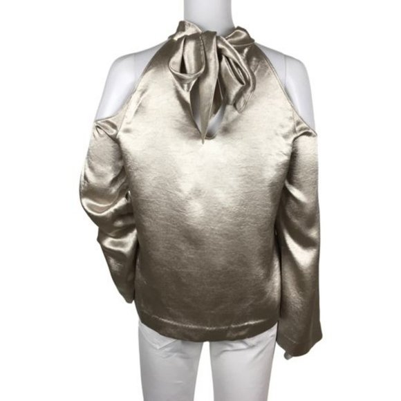 Ramy Brook Woman Cold Shoulder Top Gold Color DM33 - Picture 4 of 4